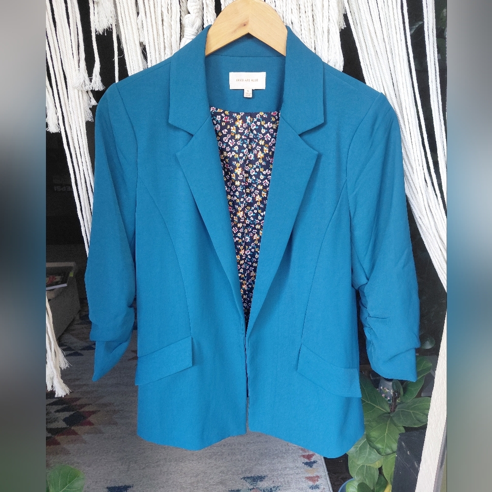 SKIES ARE BLUE Dark Teal Blazer Womens Small